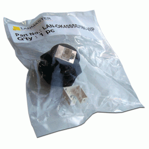 Industrial socket module, RJ45, cat. 5e, STP, 180 degrees, IP68